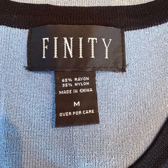 Finity Women's Blue with black piping flattering Maxi dress, Size Medium - Picture 7 of 12